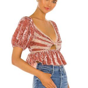 Free People Yours Truly Velvet Top XS